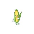 Cute corn with the character cartoon waiting