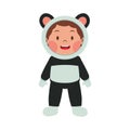 Cute cosplay costume panda animal for boy wildlife zoo mascot illustration