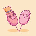 cute cotton candy illustration. cotton candy couple illustration. cotton candy children\'s book illustration Royalty Free Stock Photo