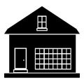 Cute country house icon, simple style