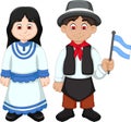 Cute Couple argentina cartoon with National Clothes Royalty Free Stock Photo