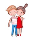 cute couple cartoon. vector design