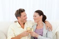 Cute couple drinking champagne Royalty Free Stock Photo