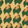 Cute couple of exotic parrots. Tropical birds seamless pattern.