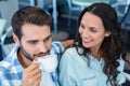 Cute couple having coffee together Royalty Free Stock Photo