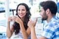 Cute couple having coffee together Royalty Free Stock Photo