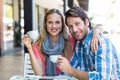 Cute couple having coffee together Royalty Free Stock Photo