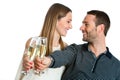 Cute couple making a toast with champagne.