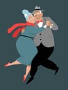 Senior couple dancing tango