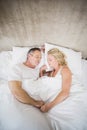 Cute couple sleeping in their bed Royalty Free Stock Photo