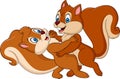 Cute couple squirrel dancing Royalty Free Stock Photo