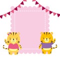 cute couple tiger animals greeting card