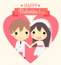 Cute couple widding.vector Royalty Free Stock Photo