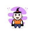 Cute courier character wearing witch costume Royalty Free Stock Photo