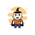 Cute courier character wearing witch costume Royalty Free Stock Photo