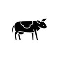 Cute cow black icon, vector sign on isolated background. Cute cow concept symbol, illustration Royalty Free Stock Photo