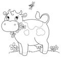 Cute cow bw