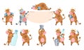 Cute cow cartoon character set, flat vector isolated illustration. Dairy industry, agriculture. Royalty Free Stock Photo