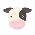 cute cow face domestic farm animal cartoon icon