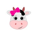 Cute cow face vector illustration Royalty Free Stock Photo
