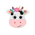 Cute cow face vector illustration Royalty Free Stock Photo