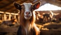 Cute cow grazing in meadow, looking at camera generated by AI Royalty Free Stock Photo