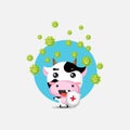 Cute cow has a virus Royalty Free Stock Photo