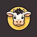 Cute cow head vector illustration. Cute cartoon farm animal Royalty Free Stock Photo
