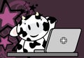 Cute cow kid cartoon online studing backgound