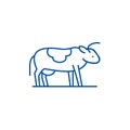 Cute cow line icon concept. Cute cow flat  vector symbol, sign, outline illustration. Royalty Free Stock Photo