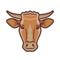 Cute cow portrait symbol. Farm animal, food concept Royalty Free Stock Photo