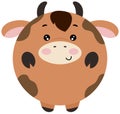 Cute cow with round body