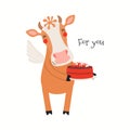 Cute cow Valentine card Royalty Free Stock Photo