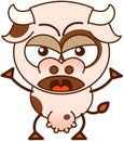 Cute cow in a very angry mood Royalty Free Stock Photo