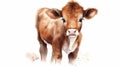 Cute cow watercolor isolated on white background. Farm cow animal set. generative ai Royalty Free Stock Photo