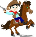 Cute cowboy kid cartoon Royalty Free Stock Photo