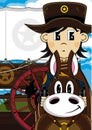 Cute Cowboy Sheriff on Horse Royalty Free Stock Photo