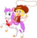 Cute Cowgirl cartoon Royalty Free Stock Photo