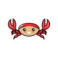 Cute crabs animal mascot design illustration