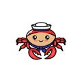 Cute crabs animal mascot design illustration