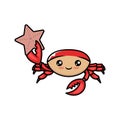 Cute crabs animal mascot design illustration