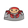 Cute crabs animal mascot design illustration