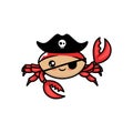 Cute crabs animal mascot design illustration