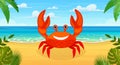 Cute Crab on a Beach Royalty Free Stock Photo