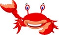 Cute crab cartoon smiling