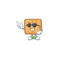 Cute crackers cartoon character design style with black glasses