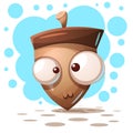 Cute, crazy nuts - cartoon illustration Royalty Free Stock Photo