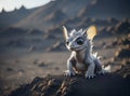 Cute cream baby dragon created with Generative AI