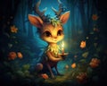 cute creature with candle horns.