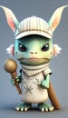 Cute Cricket Animal Warrior 3D Game Model Generative AI